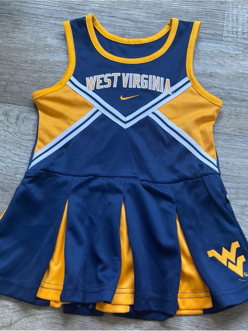 West Virginia Mountaineers Nike Girls Toddler Cheer Dress tank  Set - Navy Blue